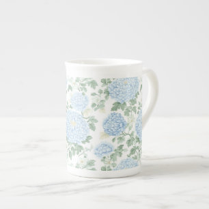 Caneca De Porcelana Casamento Floral Azul Claro Bonito