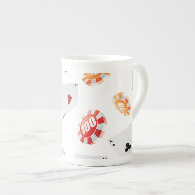 Caneca De Porcelana Casino, padrão de acessórios para jogos (Frente Esquerda)