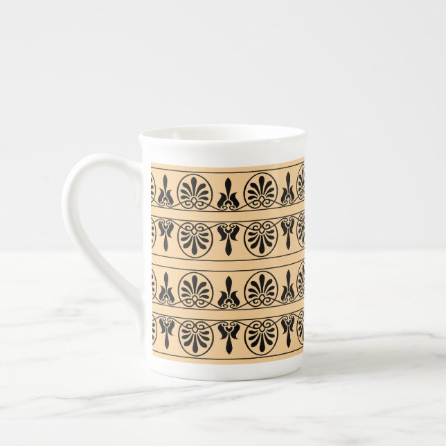 Caneca De Porcelana Castanho árabe grego mediterrânico (Esquerda)