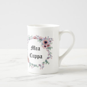 Caneca De Porcelana Católico floral cómico Mea Cuppa
