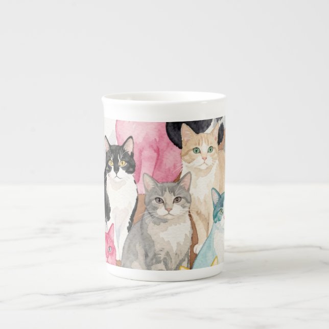 Caneca De Porcelana Cats in Multicolour (Frente)