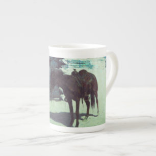 Caneca De Porcelana Cavalo e vaqueiro de inverno neve