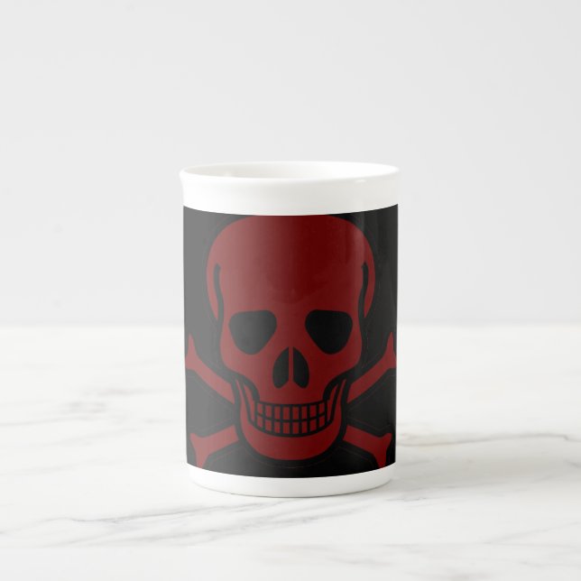 Caneca De Porcelana Caveira e Ossos (Frente)
