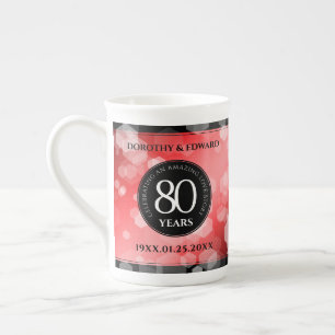 Caneca De Porcelana Celebração do Aniversário de Casamento da 80 Ru