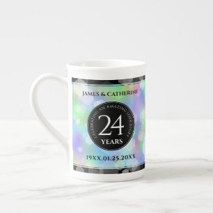 Caneca De Porcelana Celebração do Aniversário de Casamento Opal 24