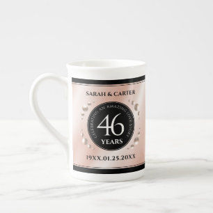 Caneca De Porcelana Celebração do Aniversário de Casamento Pearl 46