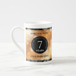 Caneca De Porcelana Celebração do Aniversário do Casamento de Cobre 7