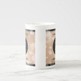 Caneca De Porcelana Celebração do Aniversário do Casamento Linen 28