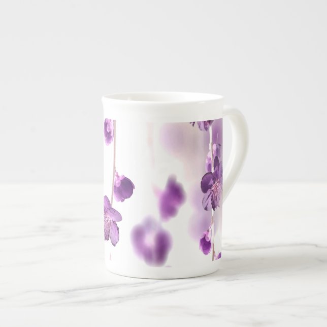 Caneca De Porcelana Cereja floresce (Frente Esquerda)