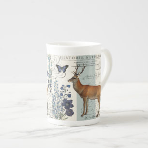 Caneca De Porcelana cervos modernos da floresta do vintage