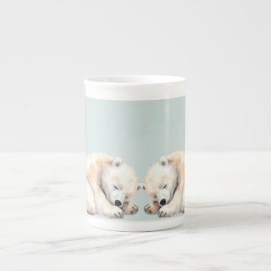 Caneca De Porcelana Chá de fraldas Gêmeo Duplo