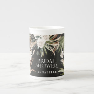 Caneca De Porcelana Chá de panela pampas negro do partido de boho mode
