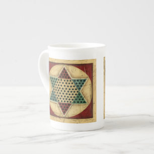 Caneca De Porcelana Checkerboard chinês Vintage por Ethan Harper
