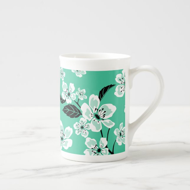 CANECA DE PORCELANA CHERRY BLOSSOM - SAKURA (MINT) (Direita)