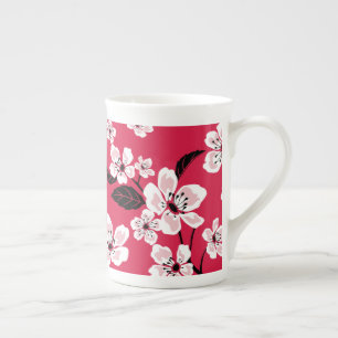 CANECA DE PORCELANA CHERRY BLOSSOM - SAKURA (VERMELHO)