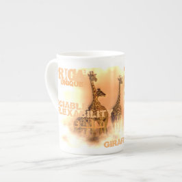 Caneca De Porcelana China óssea Girafas únicas