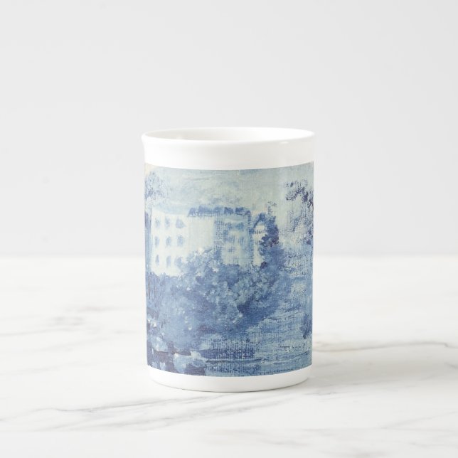 Caneca De Porcelana Chinoiserie Azul (Frente)