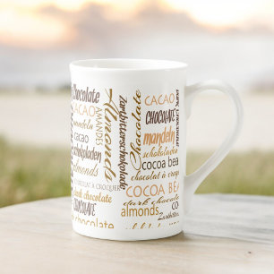 Caneca De Porcelana Chocolate Amadurece Tipografia Multilingue Em Cast