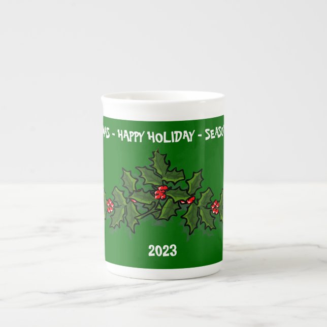 Caneca De Porcelana Christmas Holly Specialty Mug (Frente)