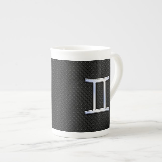 Caneca De Porcelana Chrome Como Gemini Sinal Zodiac (Frente Esquerda)