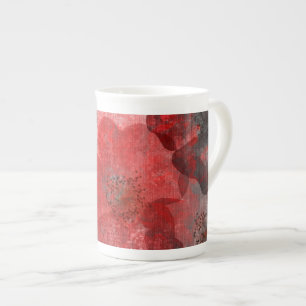 Caneca De Porcelana Cinza Negra Grunge Digital Graphic Art Design