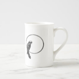 Caneca De Porcelana círculo-ave-ave-animal-ciclo-quadro