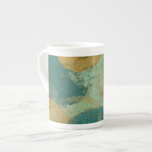 Caneca De Porcelana Círculos Azul e Amarelo