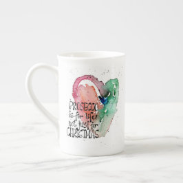 Caneca De Porcelana Citação Diária do Coração de Aquarelas Feitas à Mã