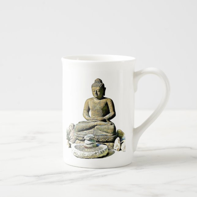 Caneca De Porcelana Citação Espiritual da Iluminação Buda Zen (Direita)