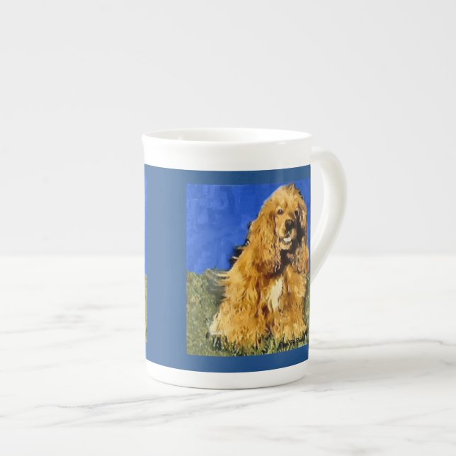 Caneca De Porcelana Cocker Spaniel Art (Frente Esquerda)