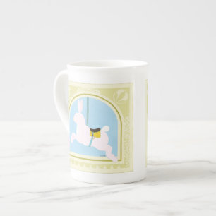 Caneca De Porcelana Coelho Carrossel por June Erica Vess