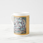 Caneca De Porcelana Coelho de Três Hares Quatro Sessões Douradas Whimí<br><div class="desc">Um belo e intrincado design, originalmente pintado e envidraçado à mão no azulejo cerâmico, retrata um motivo tradicional - três coelhos ou lebres compartilhando apenas três anos, e perseguindo-se um ao outro em círculo. Cada um dos quatro cantos tem flores e vegetação encontradas em uma das quatro estações - primavera,...</div>
