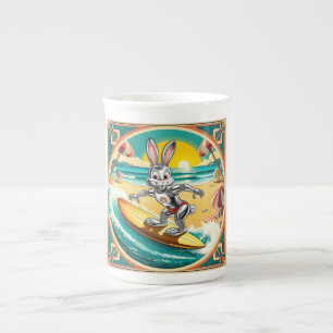 Caneca De Porcelana coelho surfador: imagens de vantagem