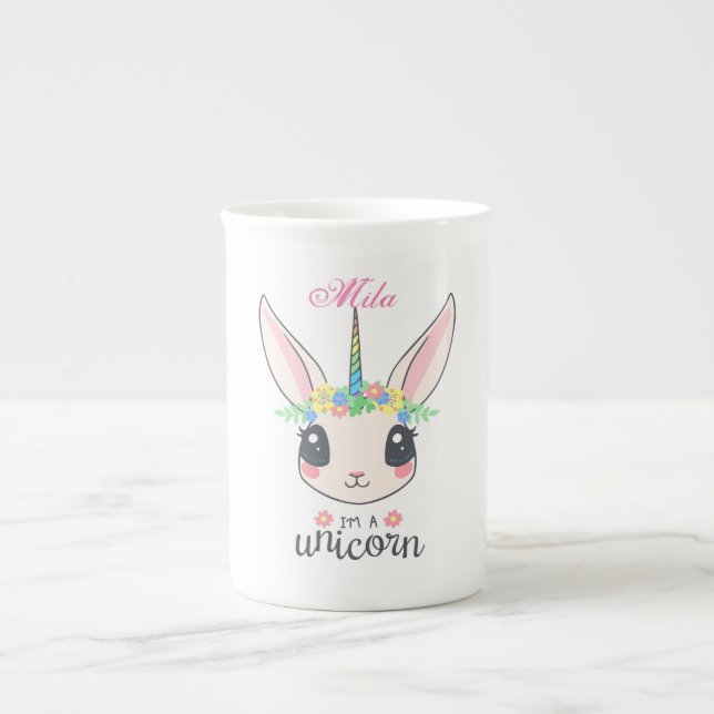 Caneca De Porcelana Coelho unicórnio (Frente)