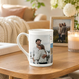 Caneca De Porcelana Colagem de Fotos de Família Personalizada 3 Fotos