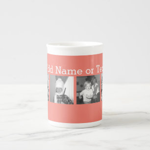 Caneca De Porcelana Colagem de Fotos do Instagram com 4 imagens - cora