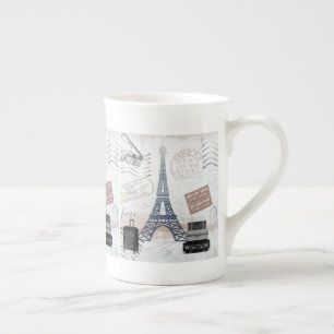 Caneca De Porcelana Colagem de Viagem de Paris