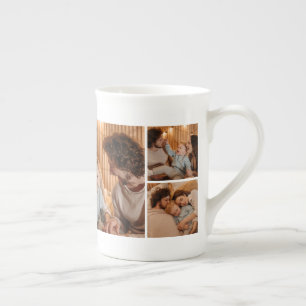 Caneca De Porcelana Colagem simples da família de fotos de Dias de os