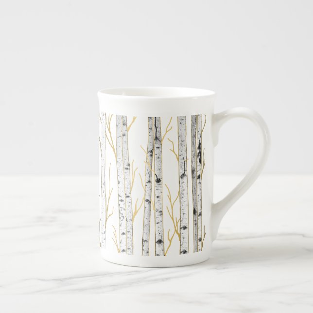 Caneca De Porcelana Coleção de Árvores de Birch - Mug 1 (Direita)