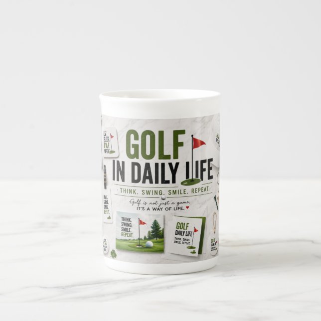 Caneca De Porcelana Coleção Vida Diária de Golfe (Frente)