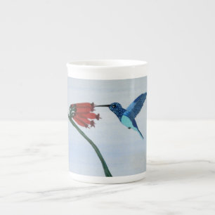 Caneca De Porcelana Colibri azul & verde