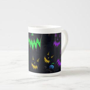 Caneca De Porcelana Colorido Jack O' Lanternas
