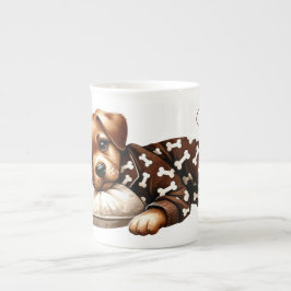 Caneca de Porcelana com Cachorrinho Sonolento de P