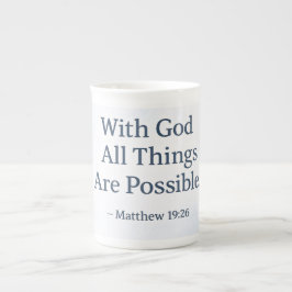 Caneca De Porcelana Com Deus Todas as Coisas São Possíveis - Mateus 19