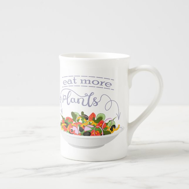 Caneca De Porcelana Coma mais plantas com cartazes de motivação de sal (Direita)