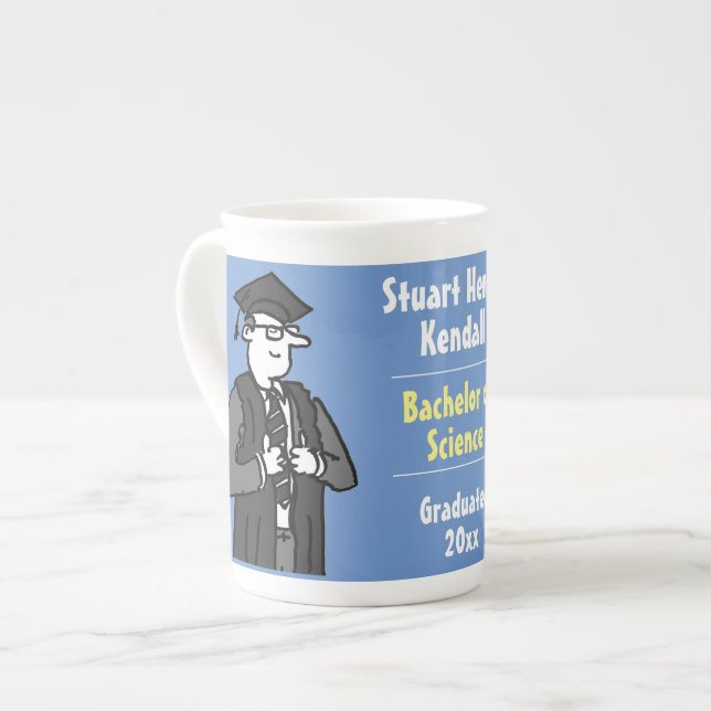Caneca De Porcelana Comemoração de Graduação Qualificação (Frente Esquerda)