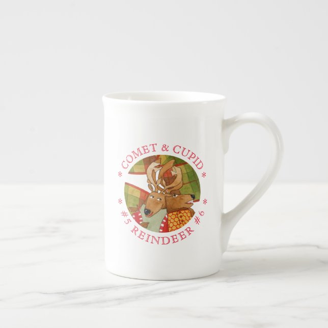 Caneca De Porcelana COMET CUPID REINDEER Bone China (Direita)