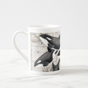 Caneca De Porcelana Compasso náutico da orca