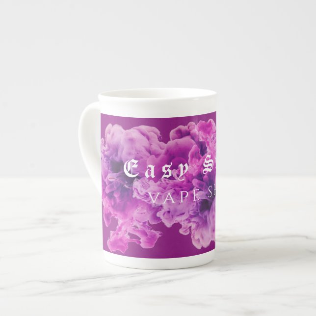 Caneca De Porcelana Compro Comercial de Vape de Fumaça Roxa (Frente Esquerda)