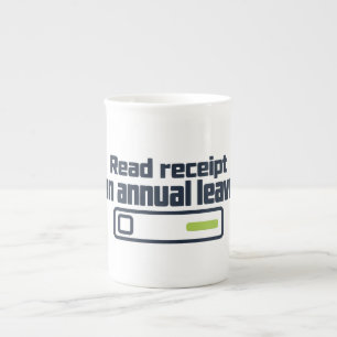 Caneca De Porcelana Confirmação de leitura de férias anuais - Mensagen